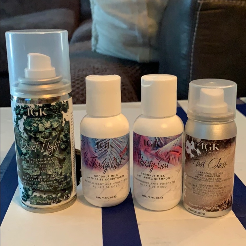 Igk dry shampoo, shampoo and conditioner